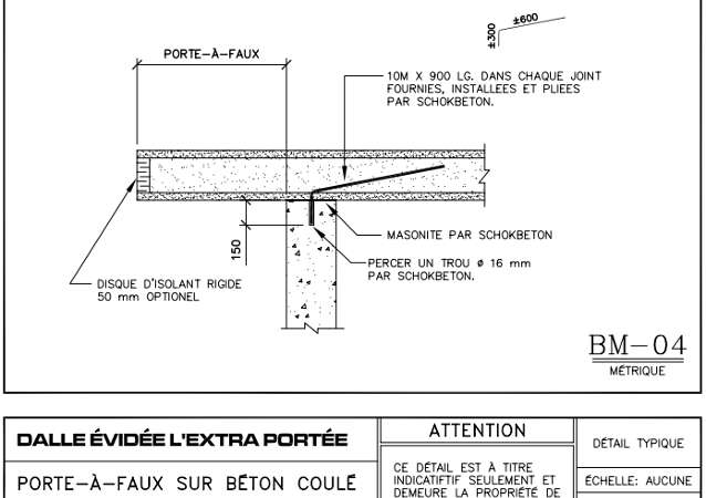 Détails de connexion B-04 Layout - Dalles Évidée