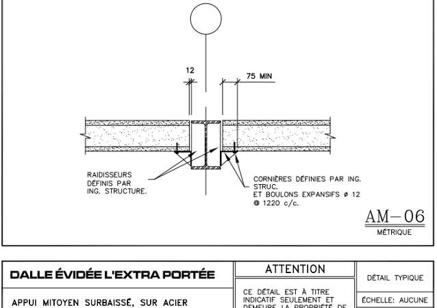 Détails de connexion A-06 Layout - Dalles Évidées