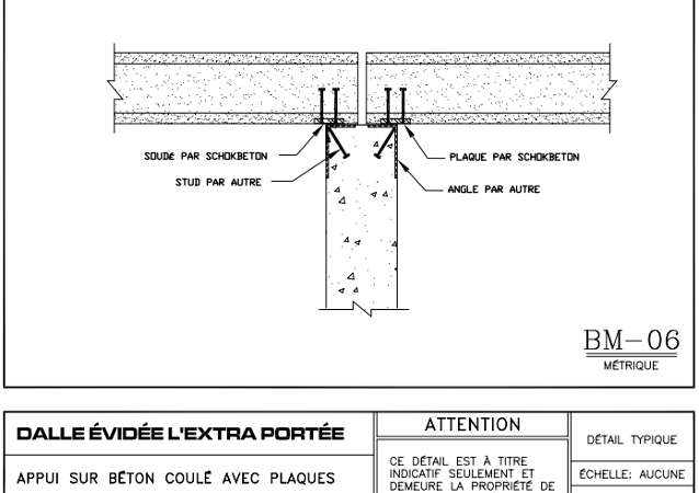 Détails de connexion B-06 Layout - Dalles Évidée