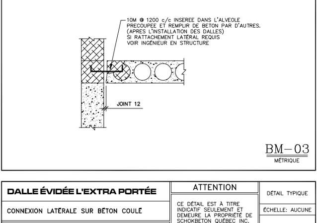 Détails de connexion B-03 Layout - Dalles Évidées