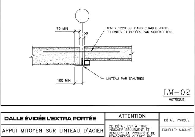 Détails de connexion L-02 Layout - Dalles Évidée