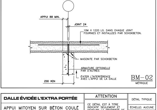 Détails de connexion B-02 Layout - Dalles Évidées