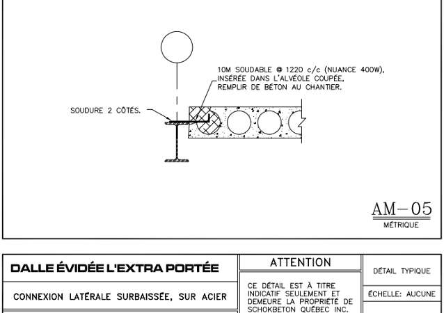 Détails de connexion A-05 Layout - Dalles Évidées