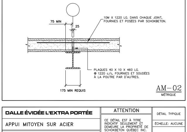 Détails de connexion A-02 Layout - Dalles Évidées