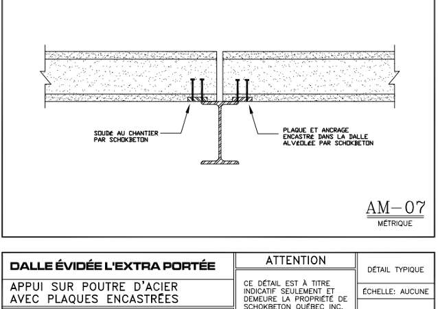 Détails de connexion A-07 Layout - Dalles Évidées