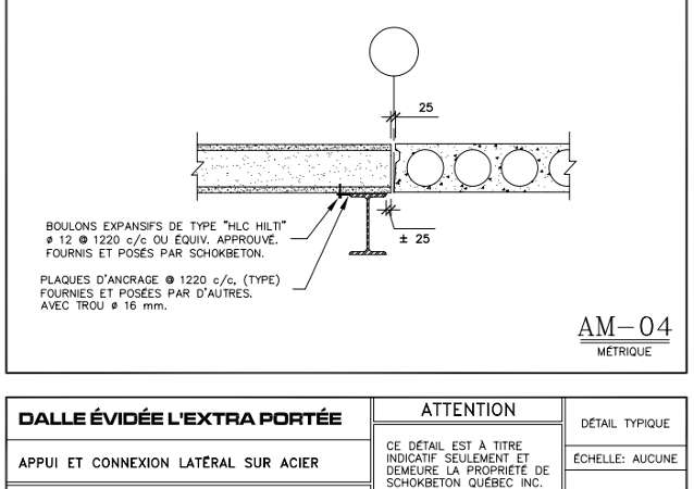 Détails de connexion A-04 Layout - Dalles Évidées