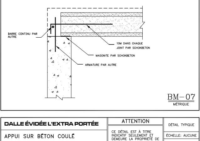 Détails de connexion B-07 Layout - Dalles Évidée